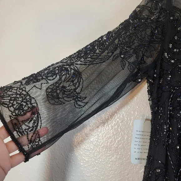 ❤️ Pisarro Nights Beaded Illusion Mesh Sheath Dress - Picture 5 of 10